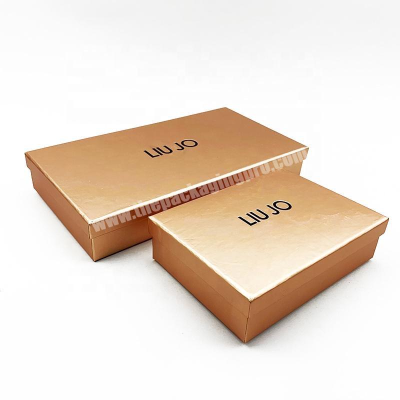 Wholesale custom logo gold paper clothes packaging gift boxes for clothing
