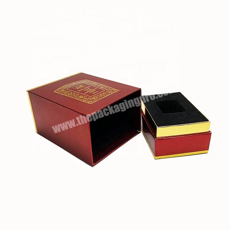 Wholesale custom logo high quality gold cardboard cosmetic paper packaging gift box with EVA tray