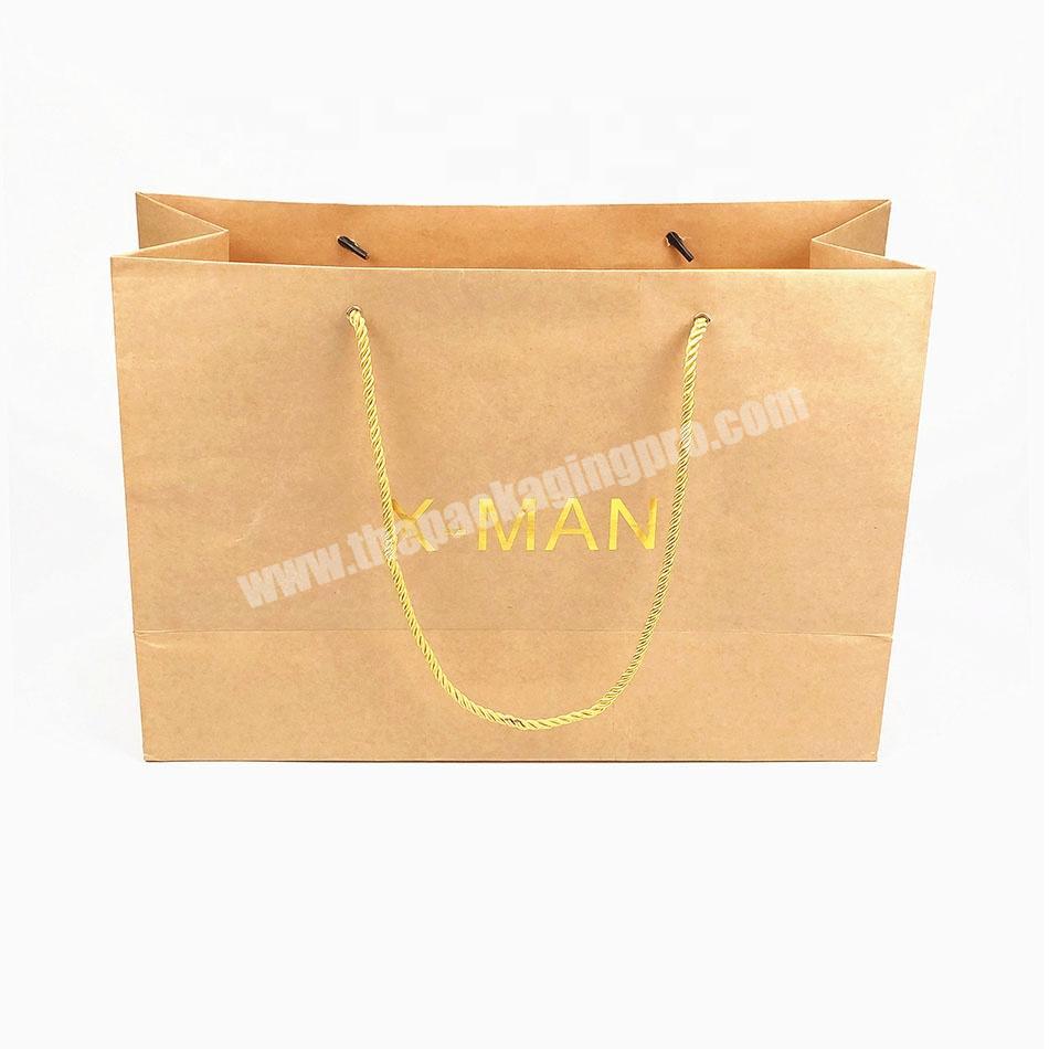 Wholesale Custom Logo Large Size Brown Kraft Paper Packaging Gift Paper Bag For Garment