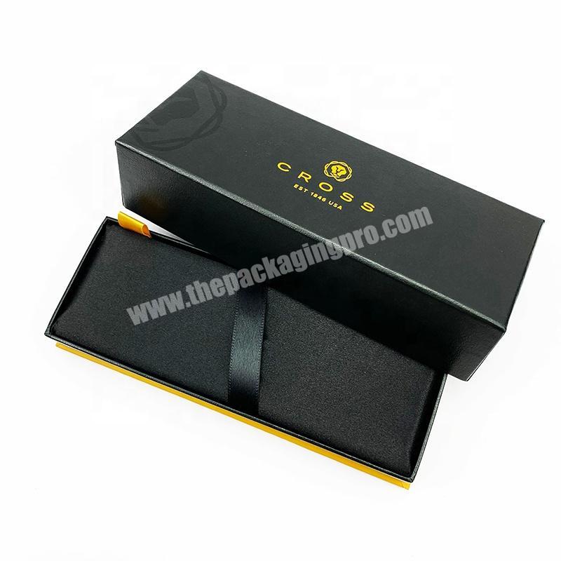 Wholesale custom logo luxury paper leather pen box paper pencil packaging gift box with sleeve