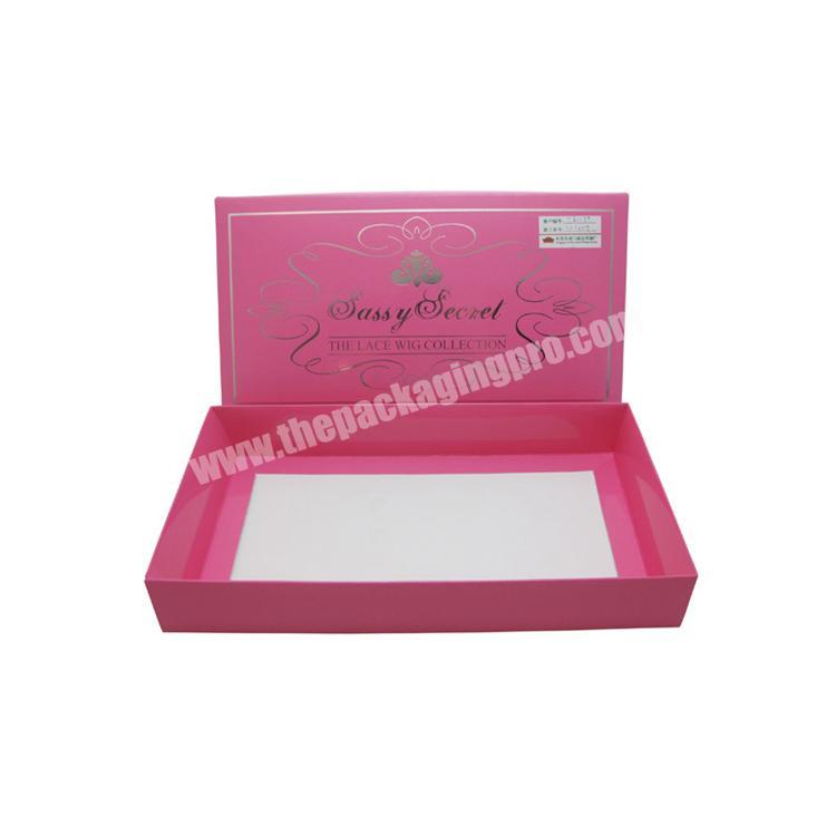 Wholesale Custom Logo Premium Luxury Cardboard Paper Gift Wig Hair Extension Pink Packaging Box