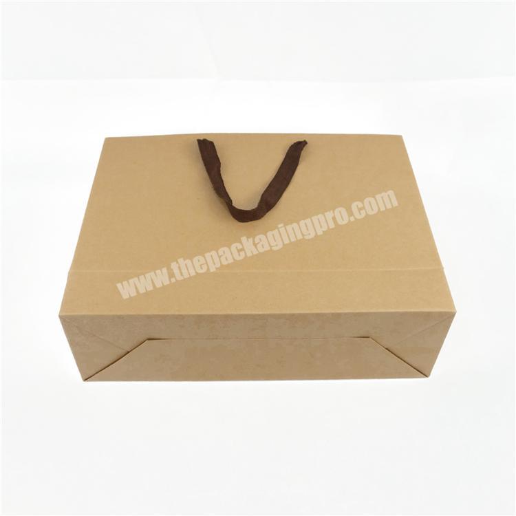 Wholesale Custom Logo Printed Grocery Packaging Craft Brown Kraft Paper Shopping Bag with Handle
