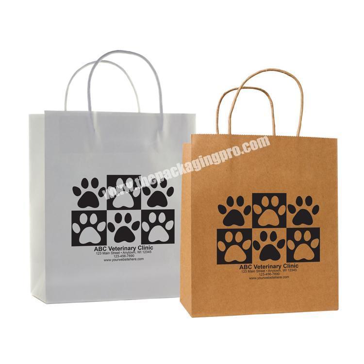 Wholesale custom logo printed grocery packaging craft brown stand up kraft paper bag