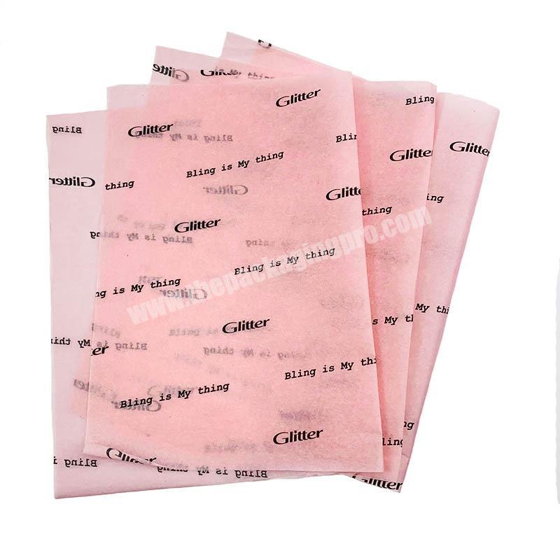 Wholesale custom logo printed pink tissue wrapping paper for trending products packaging clothes and cosmetics