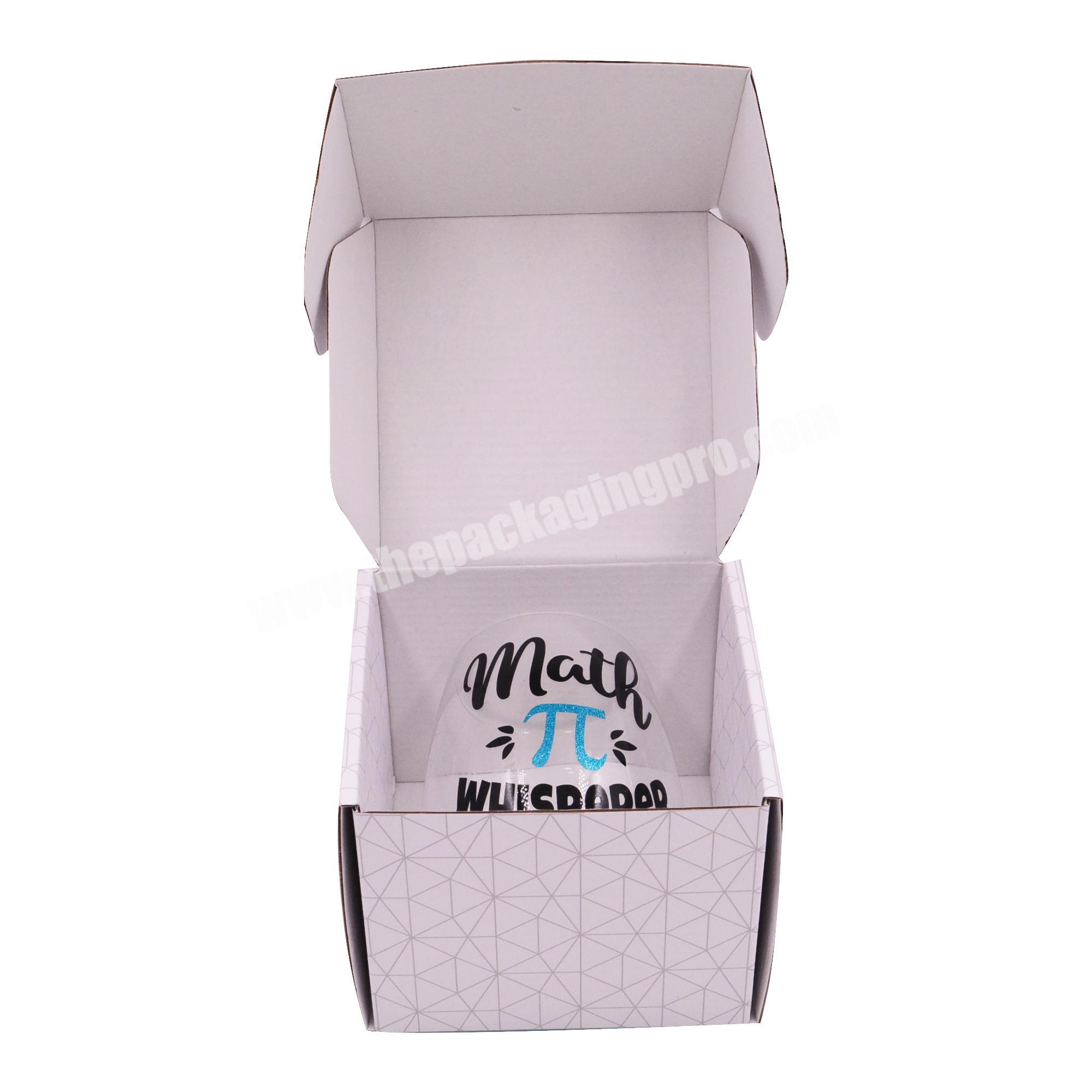 Wholesale Custom Logo Printed Recycle Corrugated Gift Box Paper packaging Boxes For Glass Coffee Cup Packing