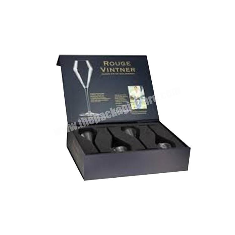 Wholesale Custom logo printed rigid wine glass packaging boxes
