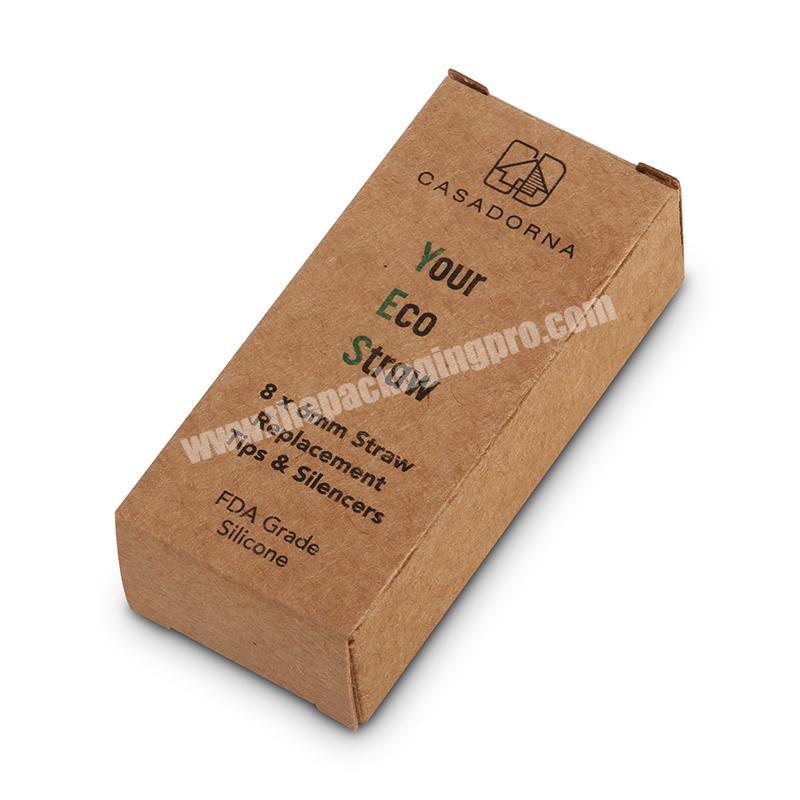 Wholesale Custom Logo Printed Straws Packaging Brown Kraft Paper Recycle Boxes