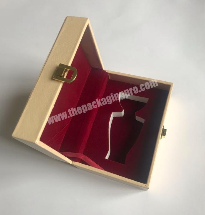 wholesale custom logo printing elegant PU leatherette  gift box for perfume packaging