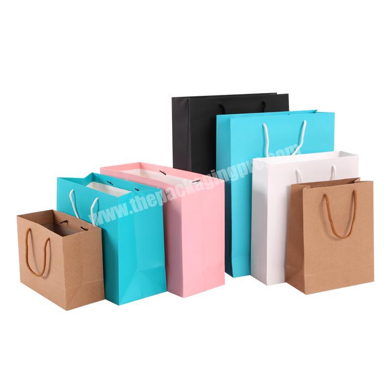 Wholesale custom logo printing perfume shopping gift bag packaging food kraft paper bag for clothing