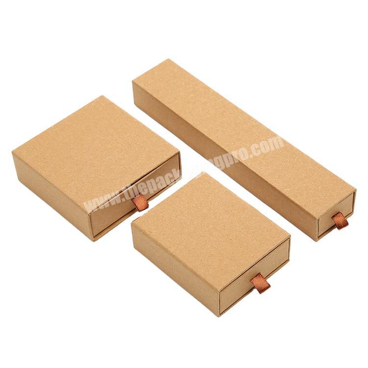 Wholesale custom luxury different sizes kraft paper  drawer jewelry box packaging