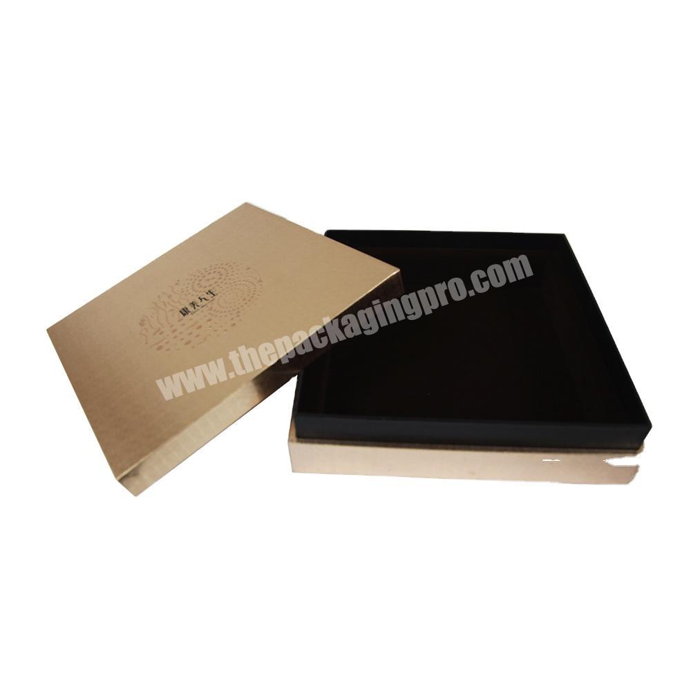 Wholesale custom luxury gold rigid cardboard lid and base gift box