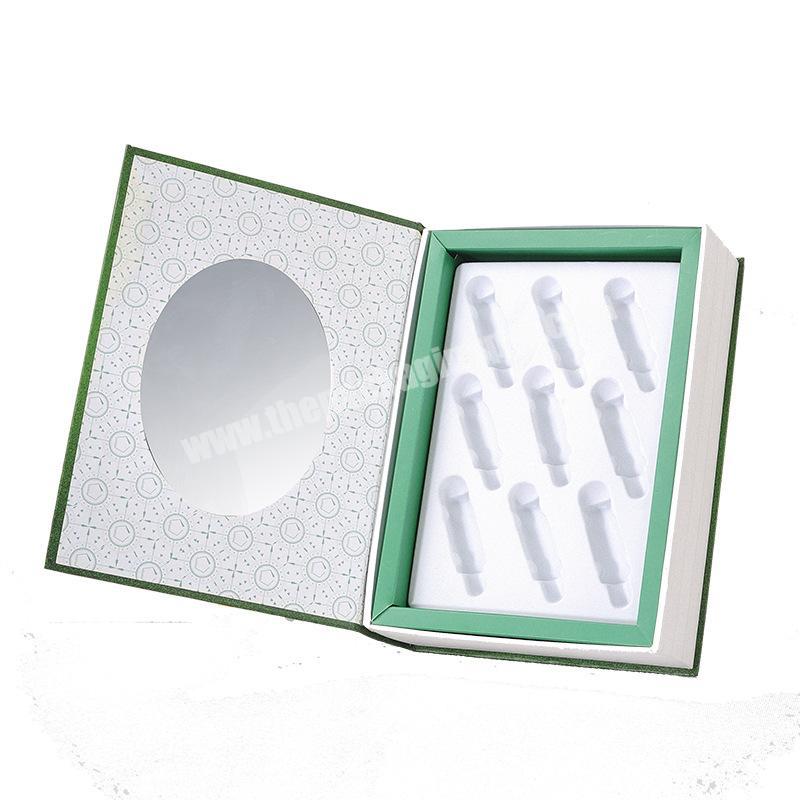 Wholesale custom luxury hard paper cardboard book style shaped packaging storage box for perfume fragrance LED beauty packaging