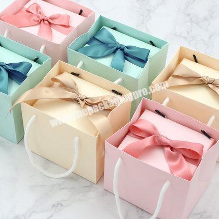 Wholesale custom luxury sweet wedding favour gift candy packaging gift box with ribbon