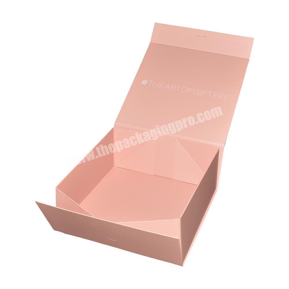 Wholesale Custom Magnet Folding Paper Flat Pack Box Luxury Magnetic Gift Pink Large Box with Magnet Closure