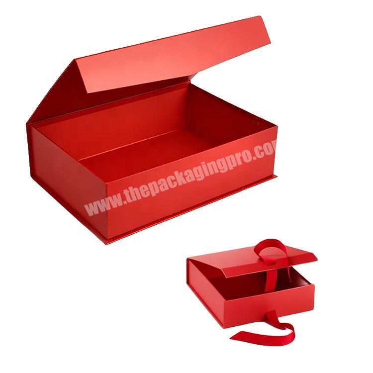 Wholesale Custom Magnetic Big Red Empty Sample Paper BookShape Box