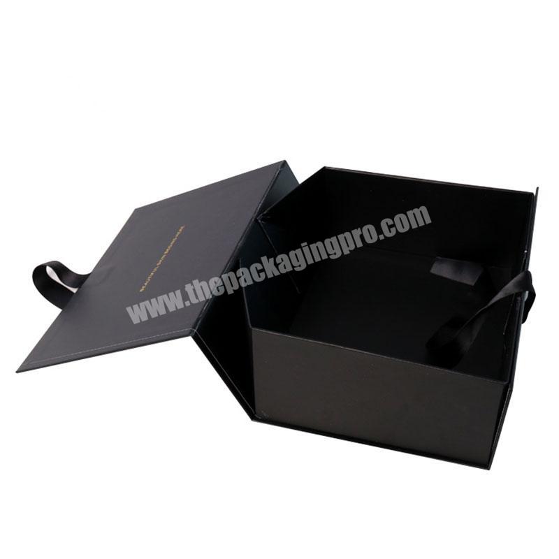 Wholesale Custom Matt Black Foldable Gift Packaging Box