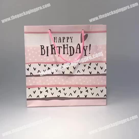 Wholesale Custom Multi Colors Printing Fashion Luxury Pink Gift Paper Bag