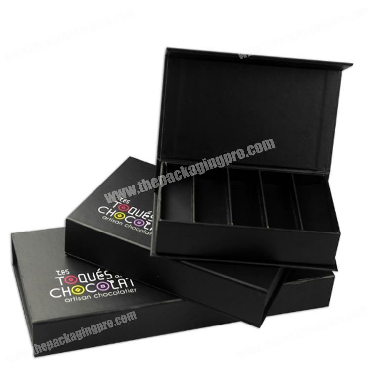 Wholesale custom paper cardboard folding black magnetic box