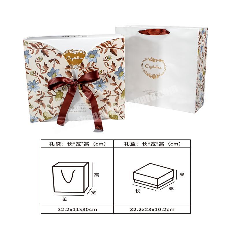 Wholesale Custom Pattern Printing Cheap White Rectangular Tote Paper Gift Towel Box
