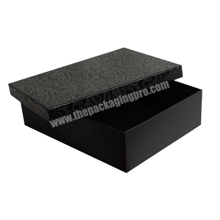 Wholesale custom printed black cardboard luxury shoe box