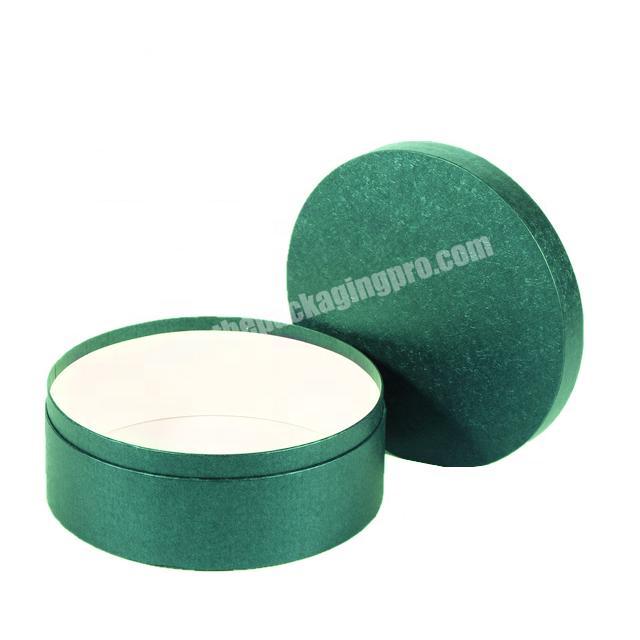 wholesale custom printed green cardboard packaging round gift box with lid