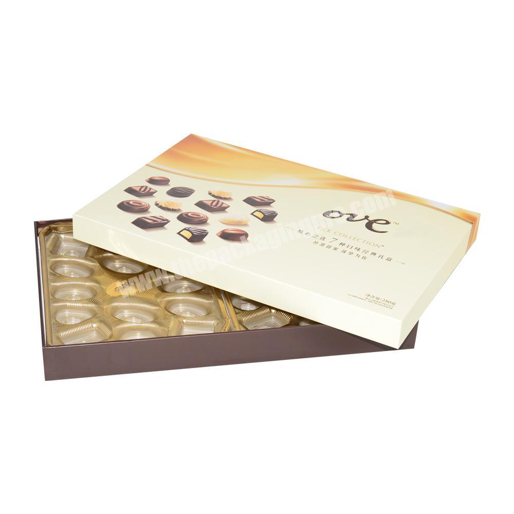 Wholesale Custom Printed Luxury Chocolate truffle Packaging Gift Box with Plastic Tray
