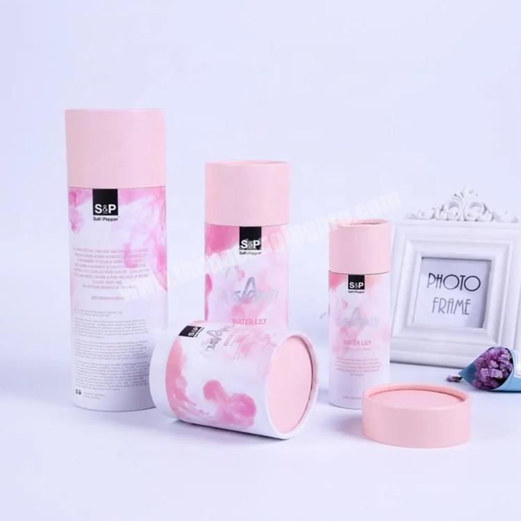 Wholesale Custom Printed Paper Packaging Cylinder Cosmetic Box Gift Perfume Box
