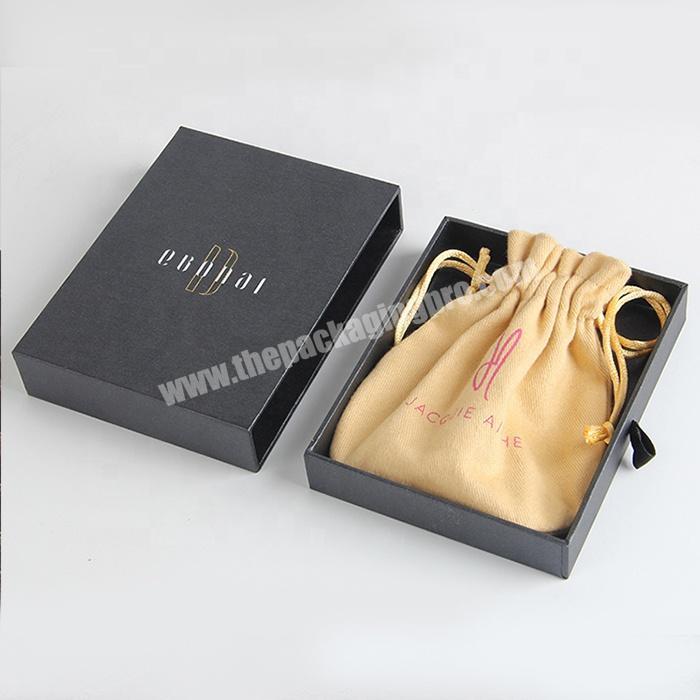 wholesale custom printing small cotton jewelry pouch and box