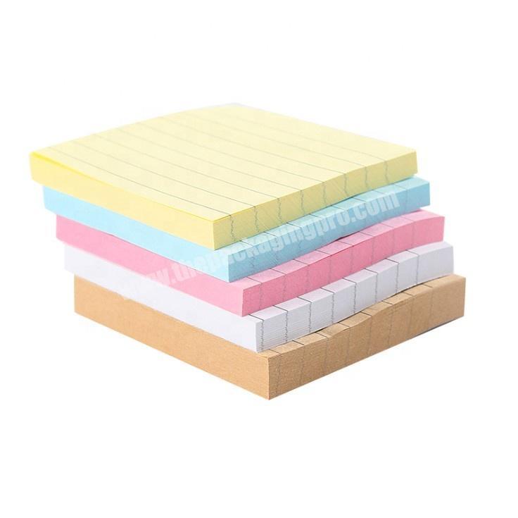 Wholesale Custom School Supplies Coloured Paper Sticky Notes Kraft Paper Memo Pad Small Notes
