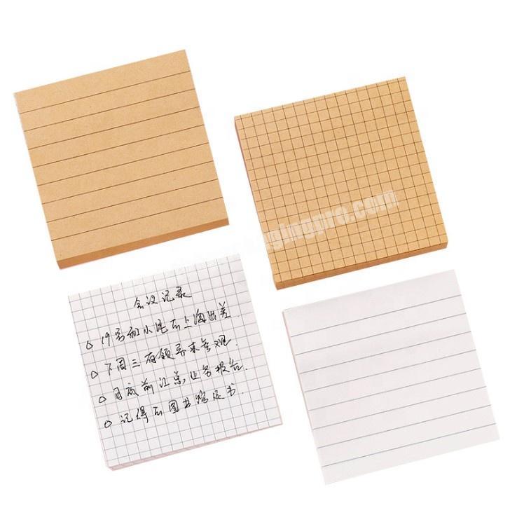 Wholesale Custom School Supplies Simple Sticky Notes Kraft Paper Memo Pad Writing Notes