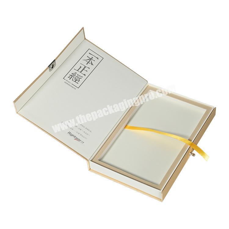 Wholesale custom silk Embossing decorative book shaped boxes book box luxury gift box