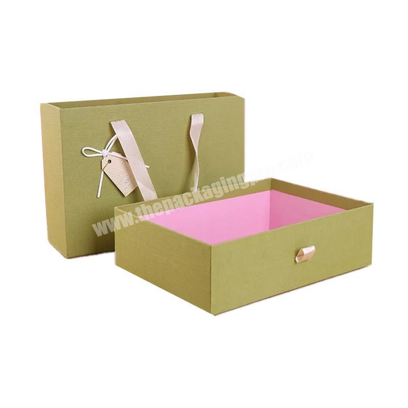 wholesale custom square packaging big cardboard drawer gift box for dress