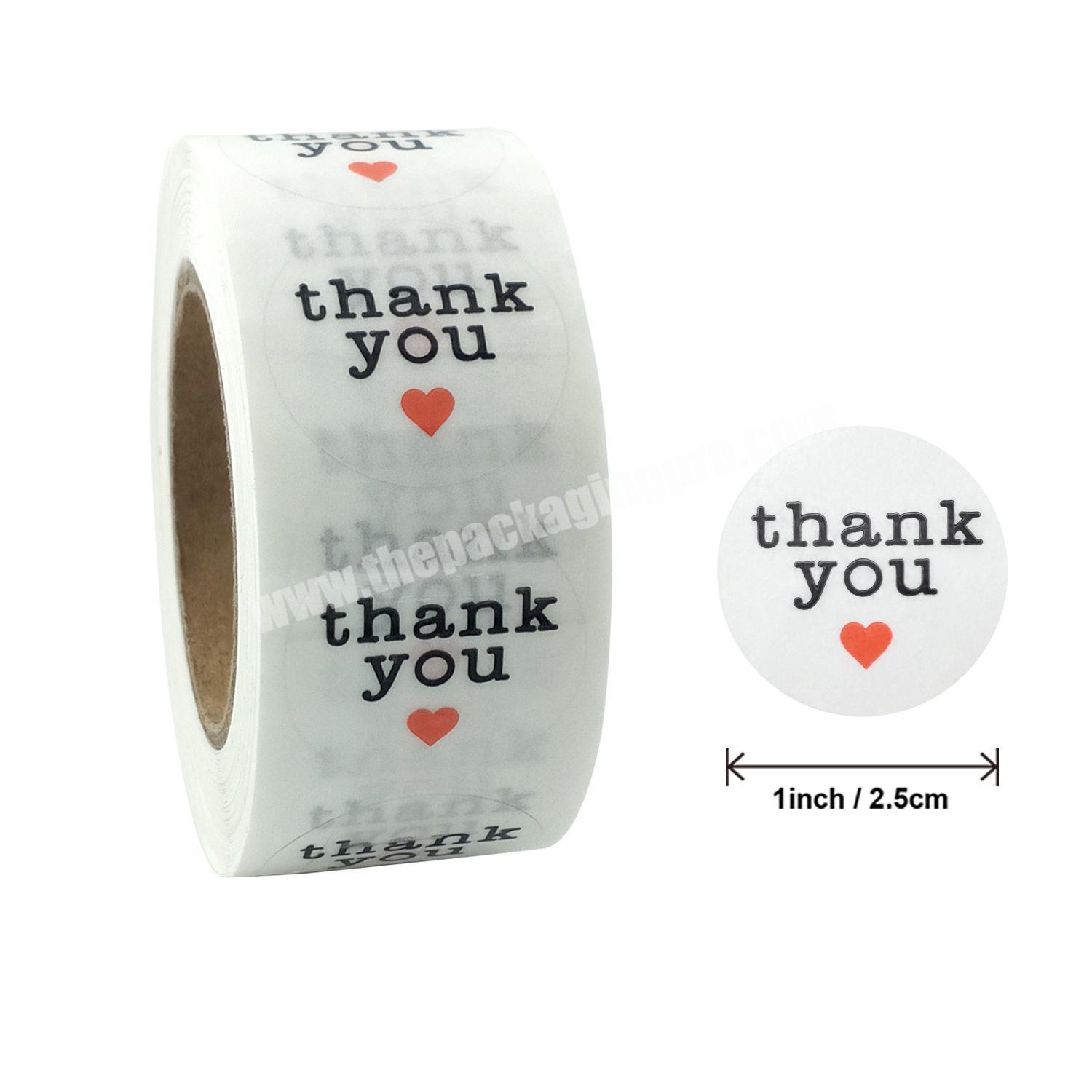 Wholesale custom transparent stickers thank you baking wedding decoration boxes packaging sticker label 500pcs roll