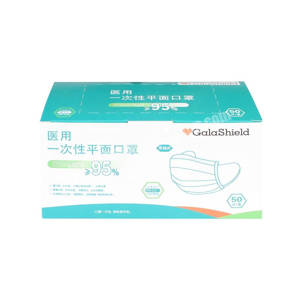 Wholesale Custom White Green Face Mask Packaging Box for Mask