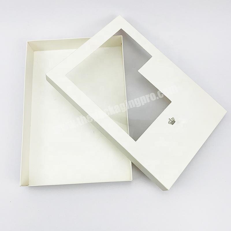 Wholesale custom white paper clothing cheap baby clothes gift paper box with clear window