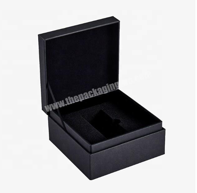wholesale customizable cardboard matte black square packaging sponge insert small box magnetic closure