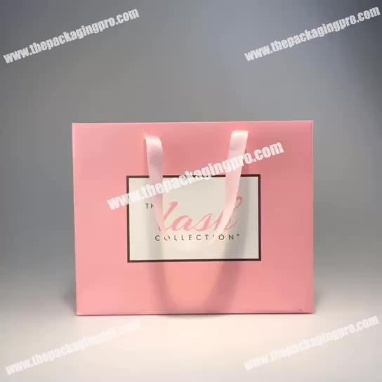 wholesale customizable pink colorful  paper packaging luxury gift  bag