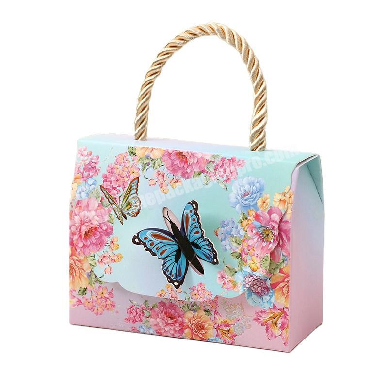 Wholesale customize folding wedding favor candy box with butterfly