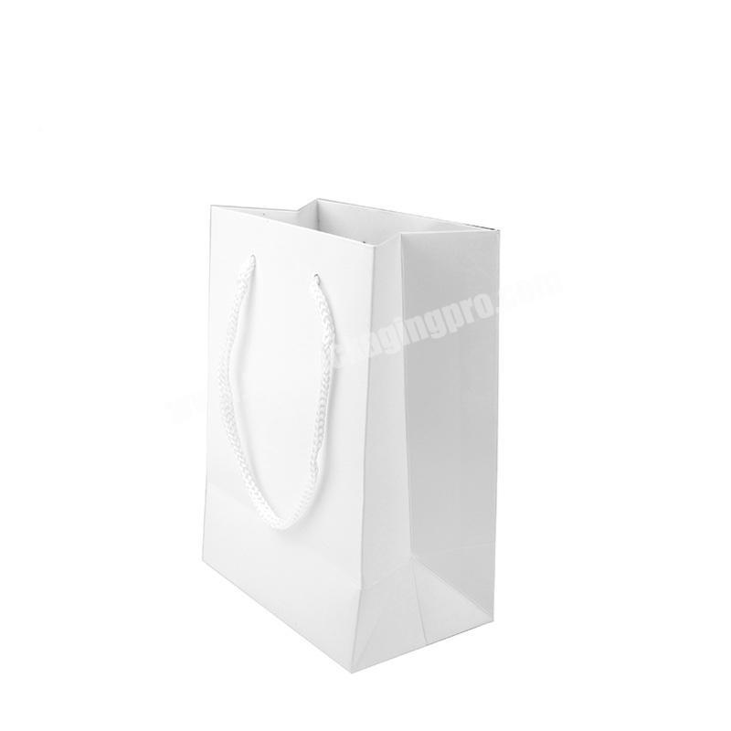 Wholesale customized design printing plain white paper packing bag