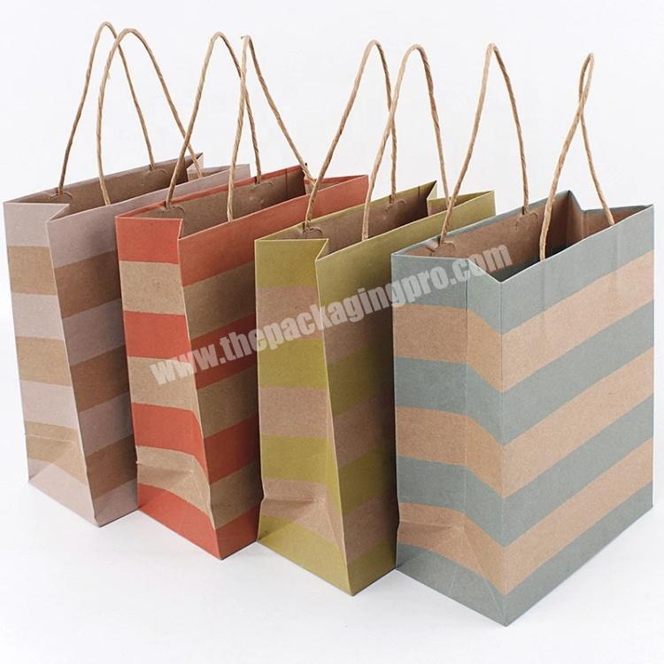 Wholesale Customized Kraft Paper Shopping Packaging Bag Simple Design on Sale