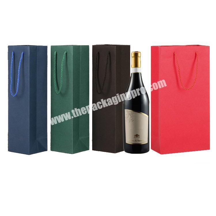 Wholesale Customized Nice Color Luxury Gift Red Wine Paper Take Away Bag With Your Own Logo