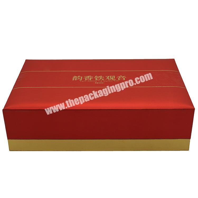 Wholesale customized  square red refined chinese tea gift box