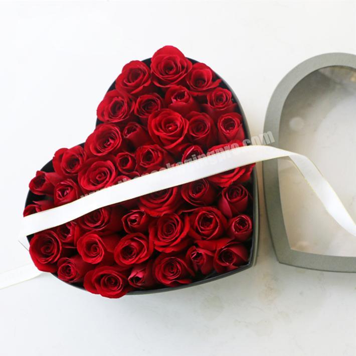 Wholesale delivery heart shaped flower box with pvc window