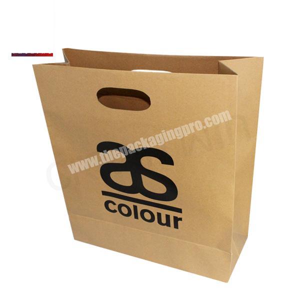 Wholesale Die Cut Handle Kraft Paper Bag With J-hook CrownWin Packaging