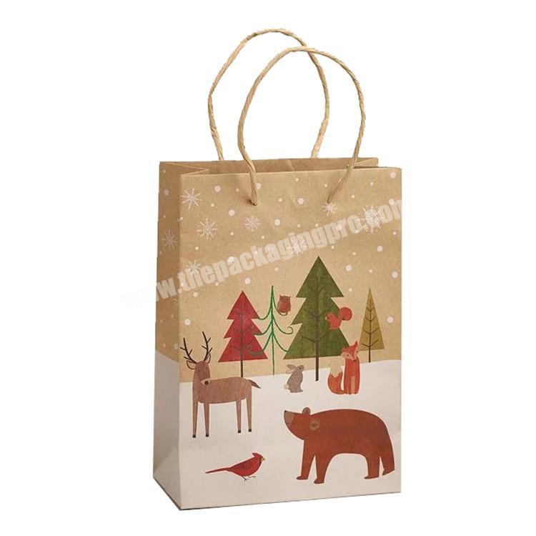 wholesale disposable kraft gift paper bag with handles