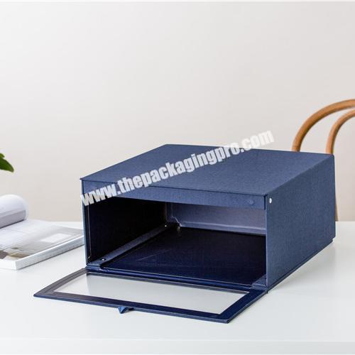 Wholesale eco-friendly blue festival paper gift box  packaging wholesale gift boxes
