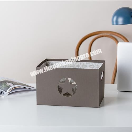 Wholesale eco-friendly high quality home goods star pattern paper cd toy storage box without lid