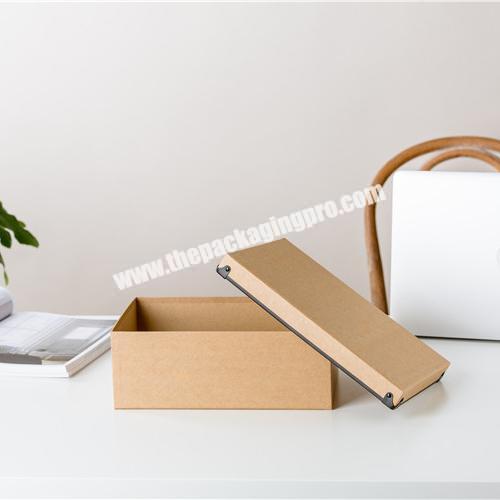 Wholesale eco-friendly household used brown rectangle paper file shoe storage box