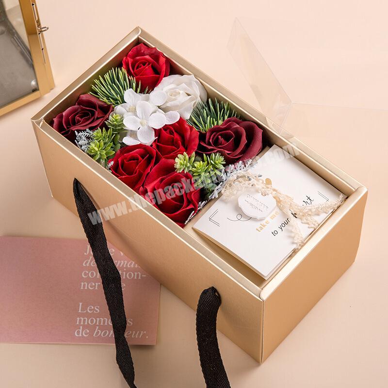 Wholesale Elegant  High-end  Candle and Flowers Packaging Box with Lid and Base for Wedding or Valentine