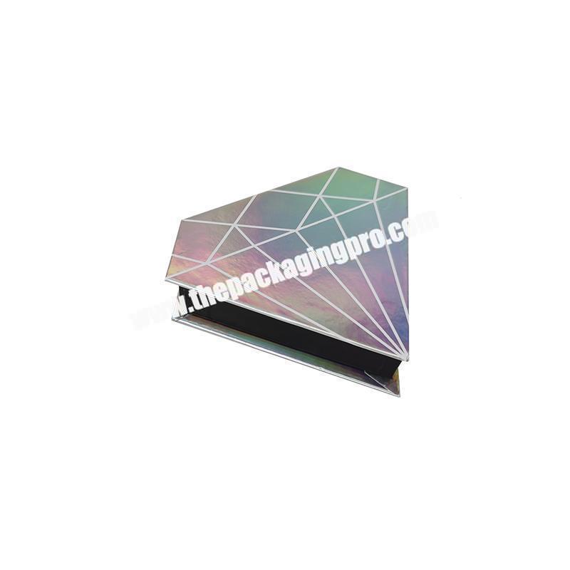 Wholesale empty cardboard paper diamond shape eyelashes packaging box for 3D mink lashes